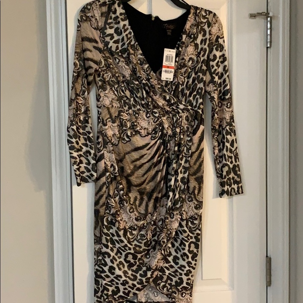 Gold gifting mini dress